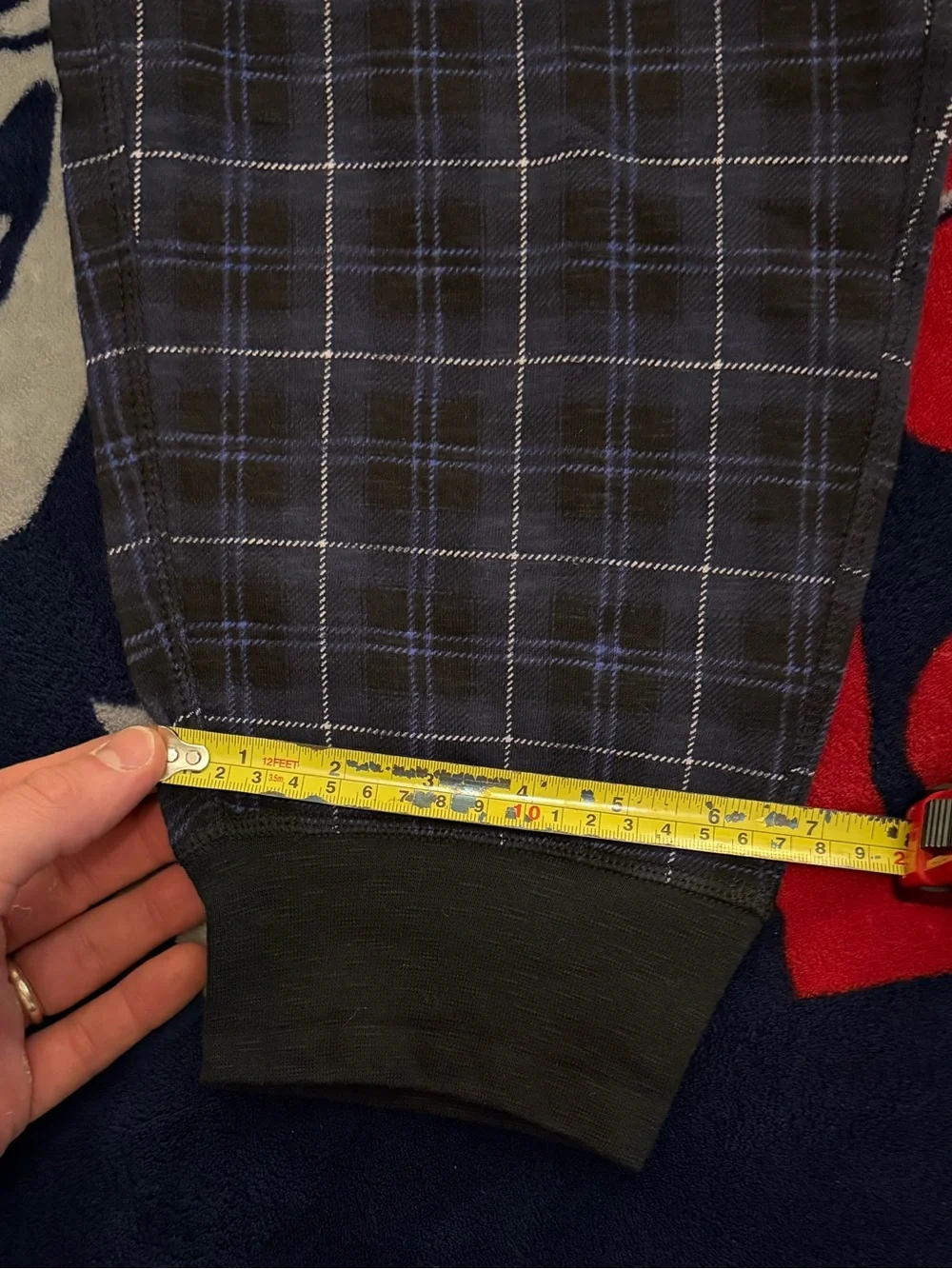 J. Crew Men’s Plaid Knit Pajama Lounge Jogger Pants Navy Size L NWT